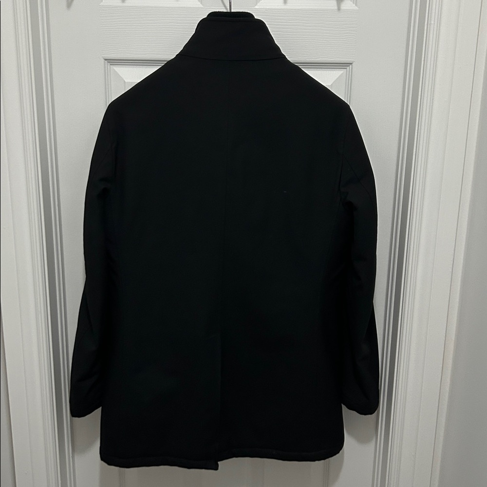 Men's Italian size 52 slim Loro Piana Storm System Wool Black Coat w/gilet - Picture 5 of 7